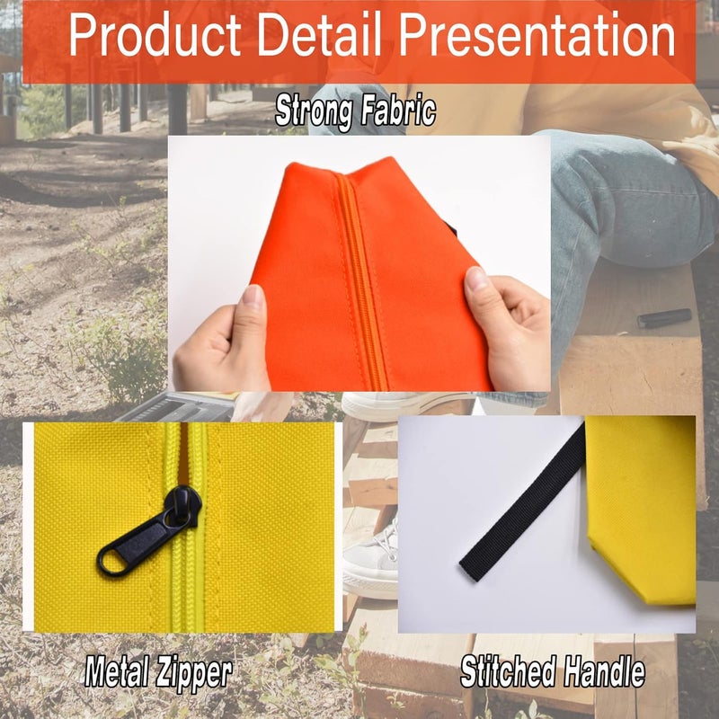 FSATECH 5-Pack Zipper Utility Tool Bag，Small Zipper Bags/Multi-Purpose Tool Pouch Tote Bags Storage Organizer for Screwdrivers,Pliers,Nut Drivers Gifts to Men/Women. (5 Color) - Image 4